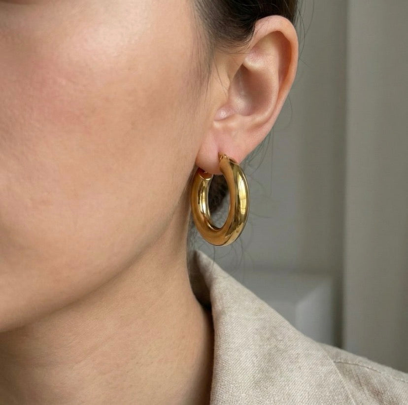 Sade Halka Küpe (Gold)